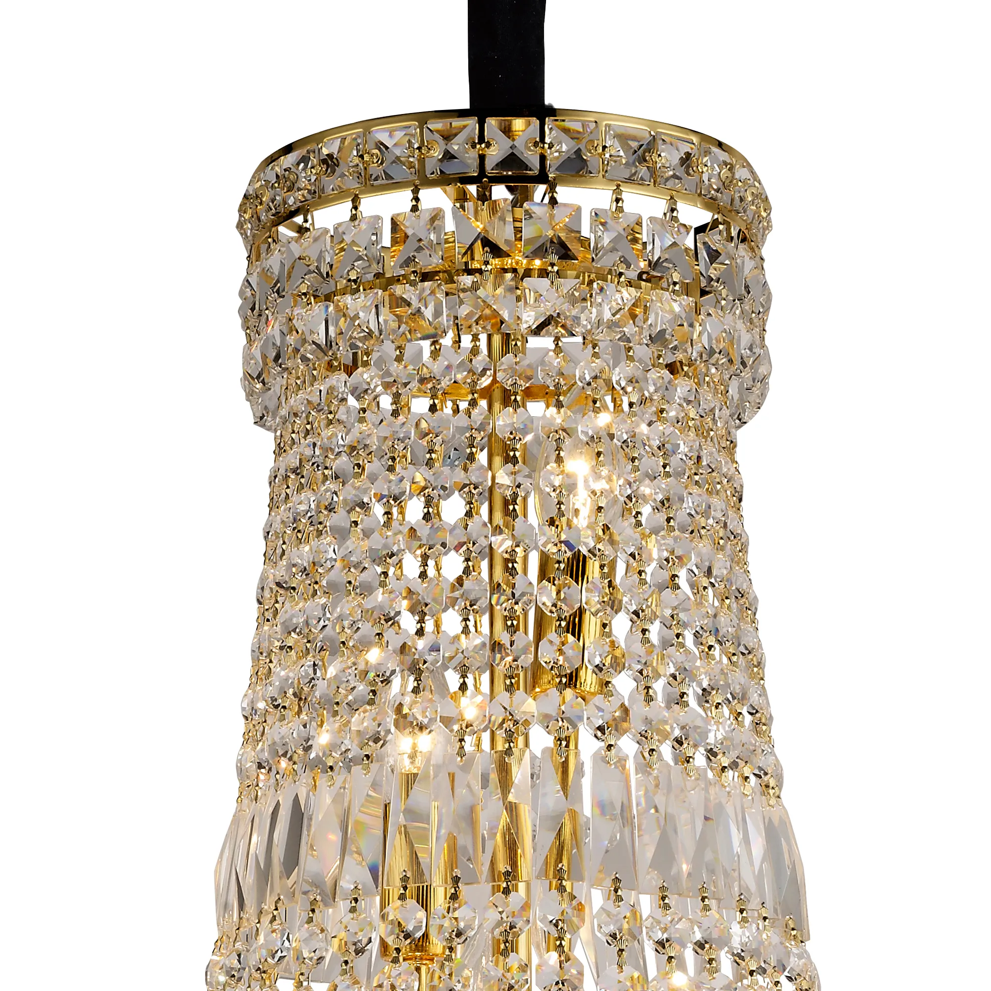 Frances Crystal Chandelier 14 Light (19.8kg) Gold IL32090  Diyas Frances